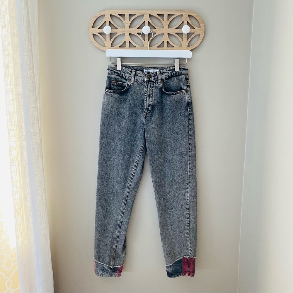 ZARA High-Rise Straight Jeans Black Sz 2